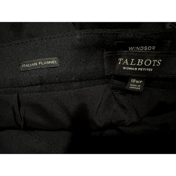 Talbots Woman Petite Black Windsor Pants Italian Wool Flannel Fully Lined 18WP - Picture 5 of 5